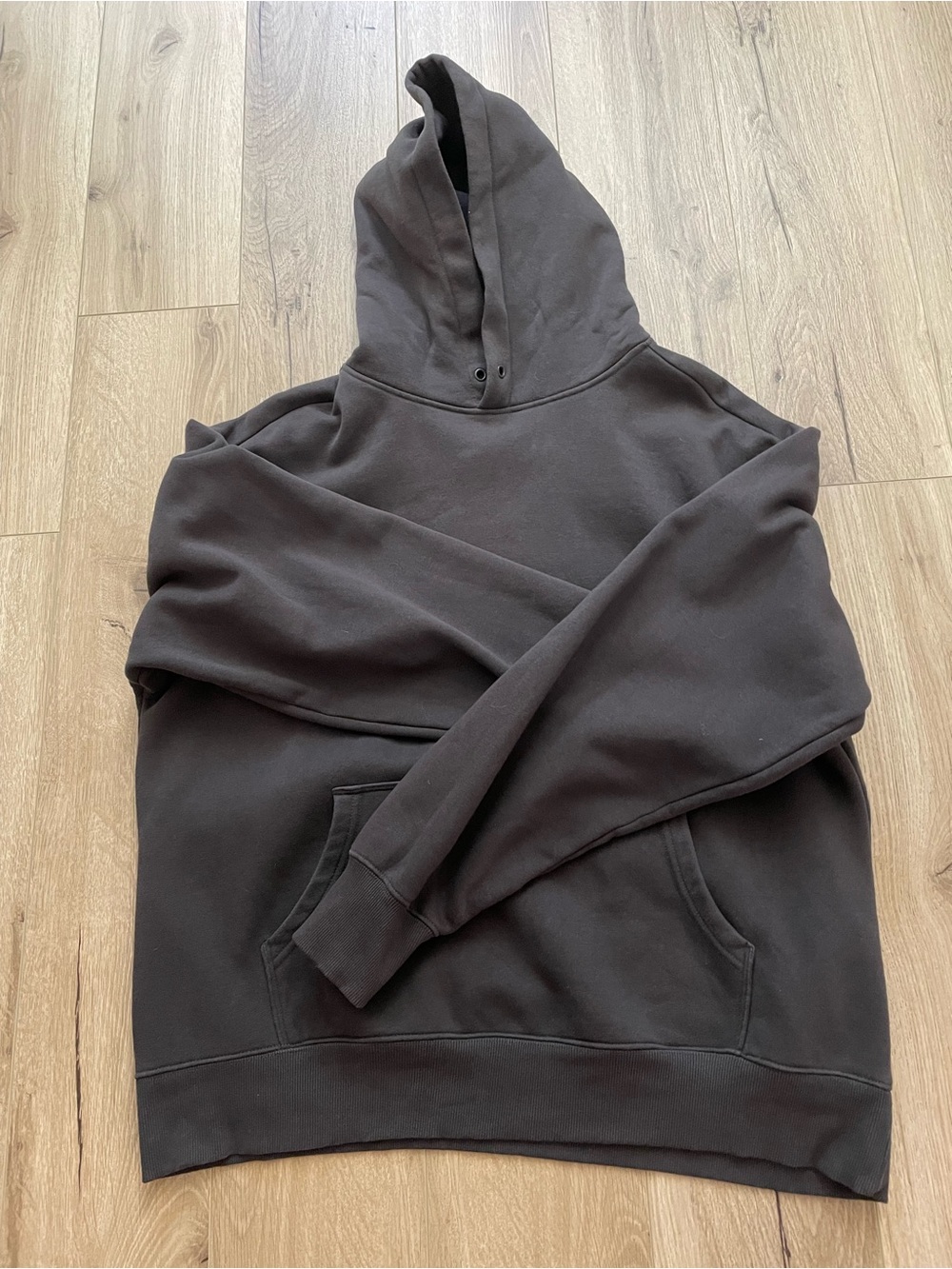 AS Colour heavy hood heavyweight fleece blank streetwear oversized M charcoal